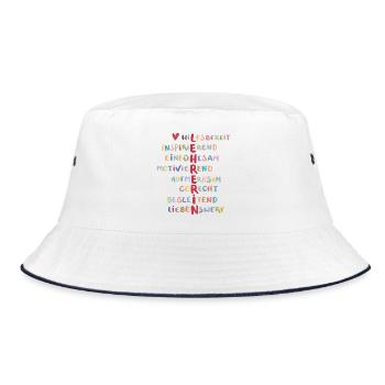 Lehrerin - Bucket Hat - Weiß/Navy - Vorne