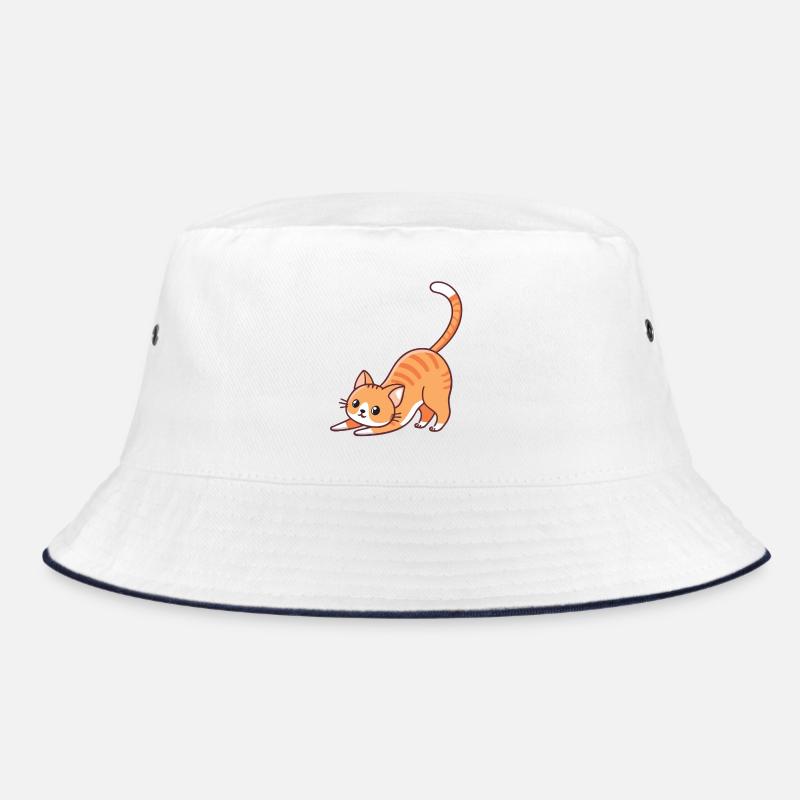 Orangefarbenes Kätzchen dehnt sich Bucket Hat