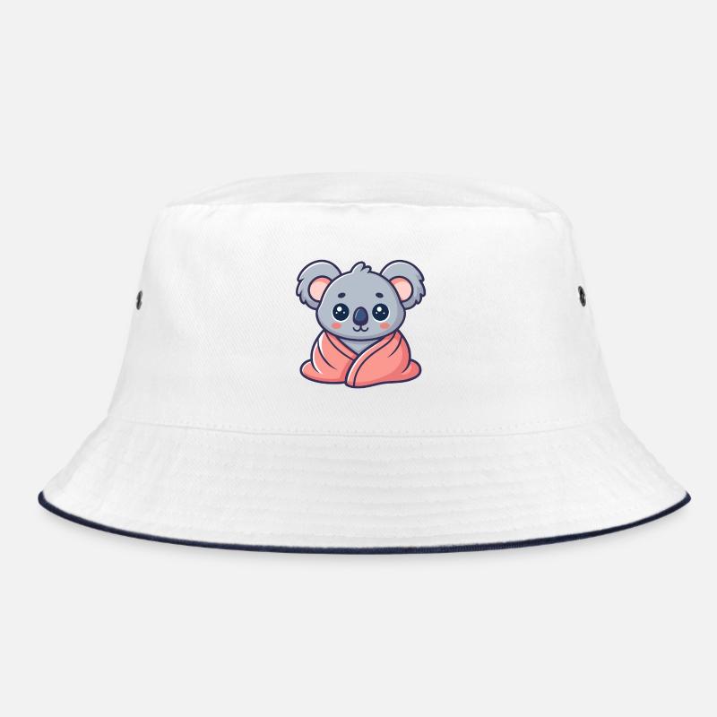 Koala kawaii enveloppé dans drap rose Bob