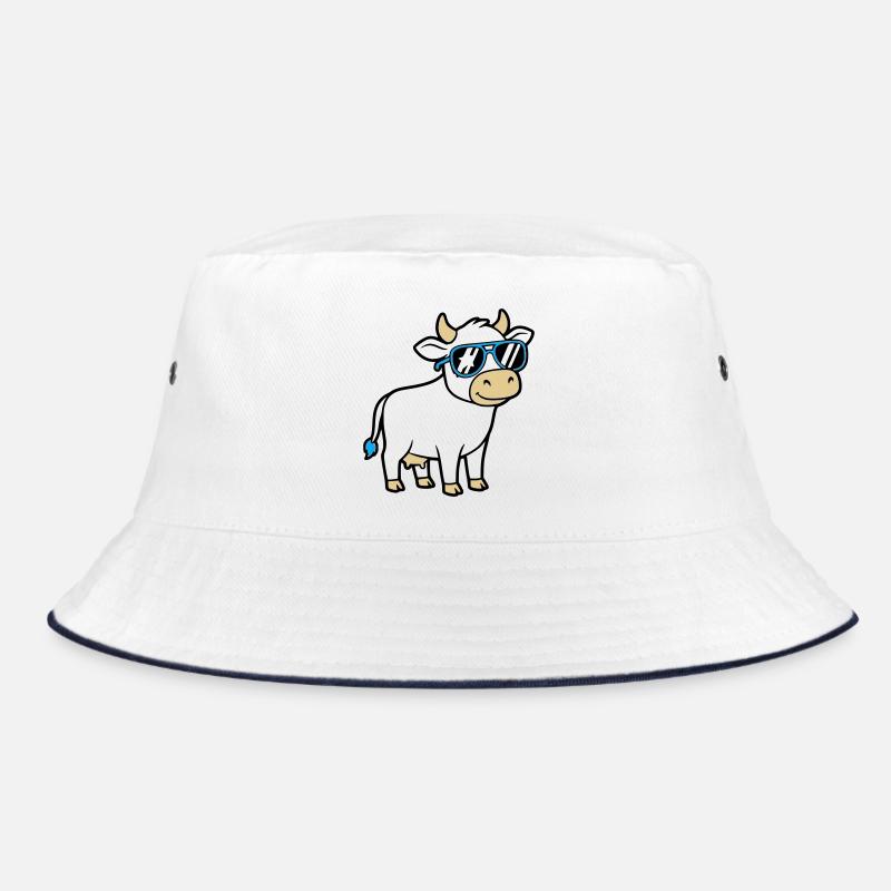 Cool Cow Sunglasses Casual Vector Bucket Hat