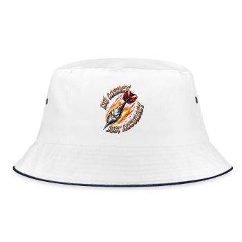 Feuerdart No Mercy Just Accuracy - Bucket Hat - white/navy - Front