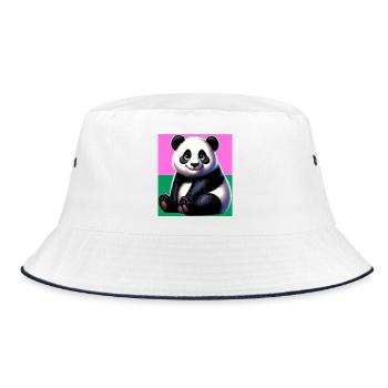 panda - Bucket Hat - white/navy - Front