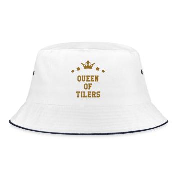 queen of tilers - Bucket Hat - white/navy - Front