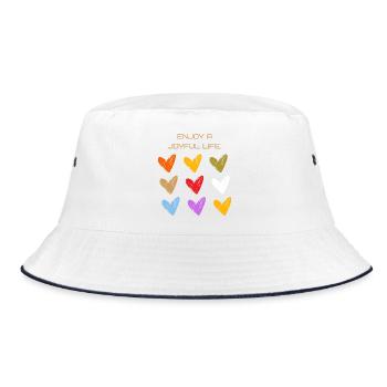 Freudige Herzen Farbwelt - Bucket Hat - Weiß/Navy - Vorne