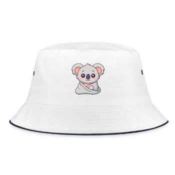 Cuddly Koala in Pastel Wrap - Bucket Hat - white/navy - Front