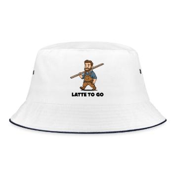Latte to go - Bucket Hat - white/navy - Front