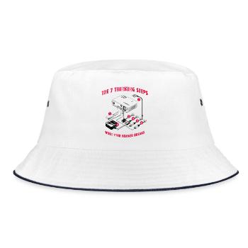 7 thinking steps when your Beamer breaks - Bucket Hat - white/navy - Front