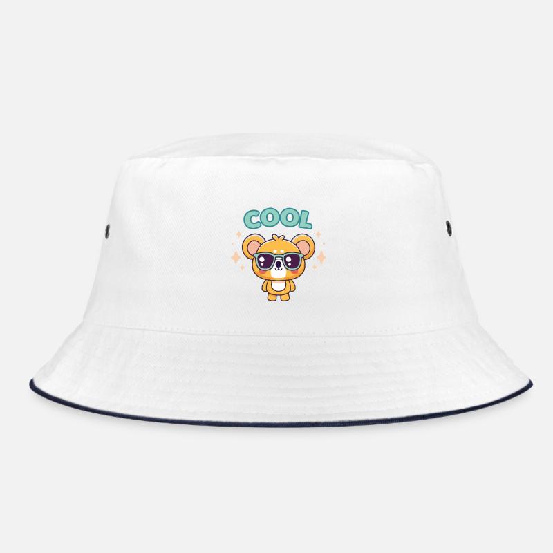 Coole Teddybär-Retro-Brille Bucket Hat