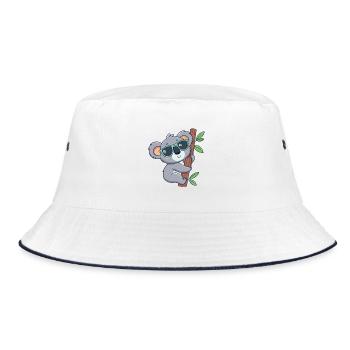 Koala Trendy Sonnenbrille - Bucket Hat - Weiß/Navy - Vorne