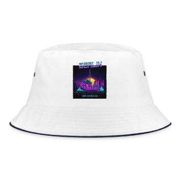 Berlin Retro Electro - Bucket Hat - white/navy - Front