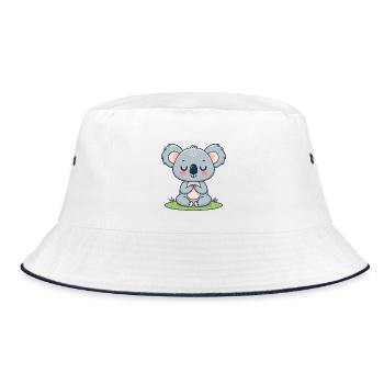 Zen Koala in meditation - Bucket Hat - white/navy - Front