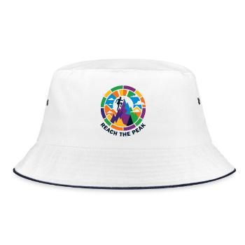 Colorful Summit Storm Mountaineer Climber Summit - Bucket Hat - white/navy - Front