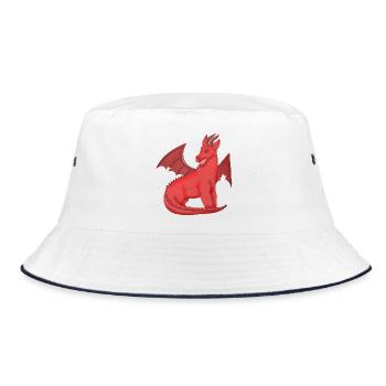 Nocturnal Red Dragon - Bucket Hat - white/navy - Front