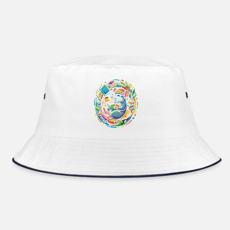 Bookworm in the book circle Lesefluss Bücherwurm Bucket Hat