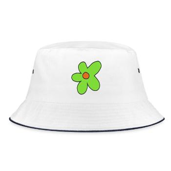 Lime Flower Pop Art - Bucket Hat - white/navy - Front