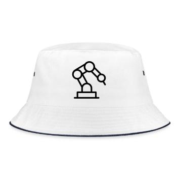 Roboterarm - Bucket Hat - Weiß/Navy - Vorne
