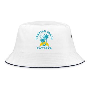 Dongtan Beach Pattaya Palm Sunrise - Bucket Hat - white/navy - Front