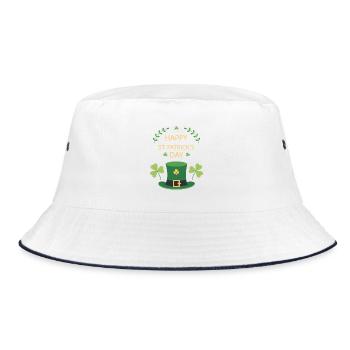 Chapeau Vert Saint Patrick - Bob - blanc/marine - Devant