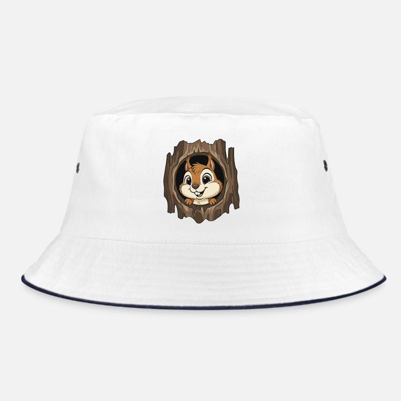 Forest chipmunk in the tree hole Bucket Hat