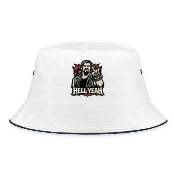 Hell Yeah Metal Zeichen Motiv - Bob - blanc/marine - Devant