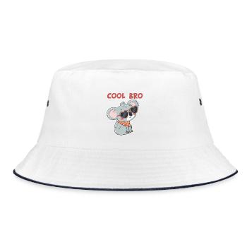 Koala Cool Heart Gläser - Bucket Hat - Weiß/Navy - Vorne