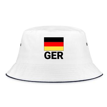 Germany flag with CEFR abbreviation - Bucket Hat - white/navy - Front