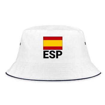 Sporty Spain flag with ESP abbreviation - Bucket Hat - white/navy - Front