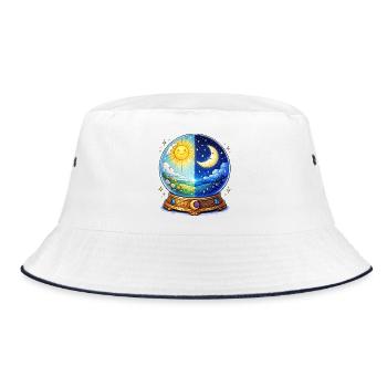 Day Night Crystal Ball - Bucket Hat - white/navy - Front