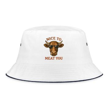 Vache avec des lunettes de soleil – Sympa de te dévorer - Bob - blanc/marine - Devant