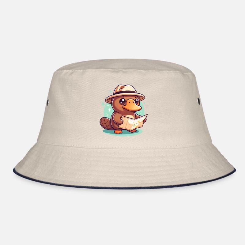 Entdeckerbiber mit Kartenhut Bucket Hat