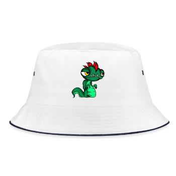 Petite chemise fantastique style serpent lézard fantastique - Bob - blanc/marine - Devant