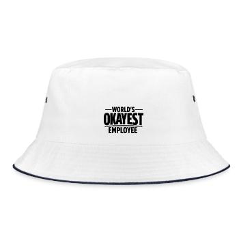 World's okayest employee work colleague colleagues - Bucket Hat - white/navy - Front