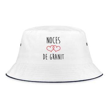 Cadeau Noces de Granit 90 Ans Mariage Amour Pur - Bob - blanc/marine - Devant