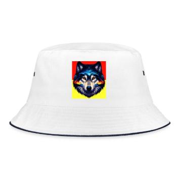 Wolf - Bucket Hat - Weiß/Navy - Vorne