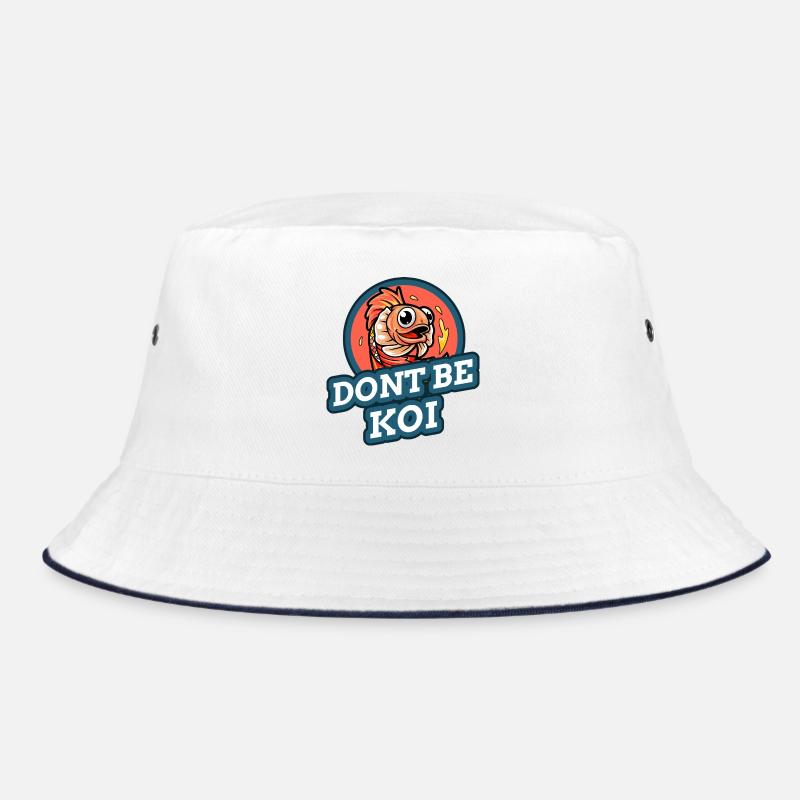 Sei kein Koi - Bucket Hat - Weiß/Navy