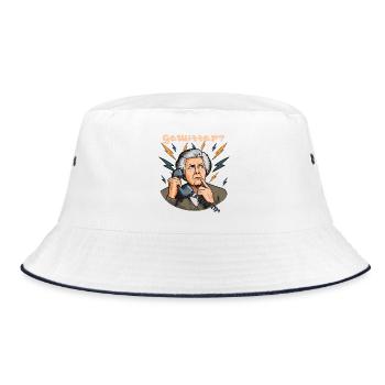 Gewitterruf Großmutter am Telefon, Gewitter? - Bucket Hat - Weiß/Navy - Vorne