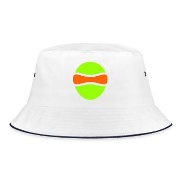 Alien Kopf mit Breit-Auge - Bucket Hat - Weiß/Navy - Vorne