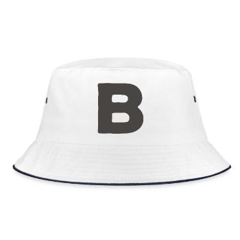 Minimal Letter A Bold Monogram Typography - Bucket Hat - white/navy - Front
