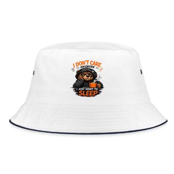 Grumpy Bear Sleep Tee Design - Bucket Hat - white/navy - Front