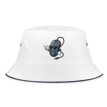 RGB Gaming Mouse Mascot - Bucket Hat - white/navy - Front