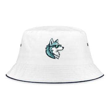 Loup Teal Sonnenbrille - Bucket Hat - Weiß/Navy - Vorne