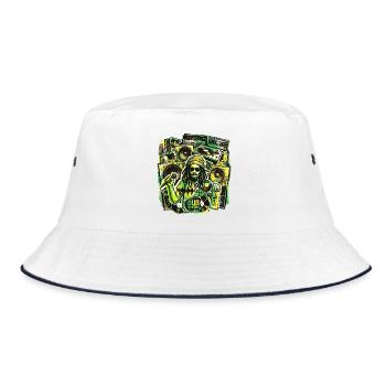 Dub Reggae Soundsystem - Bucket Hat - white/navy - Front