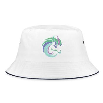 Pastel Dragon Silhouette - Bucket Hat - white/navy - Front