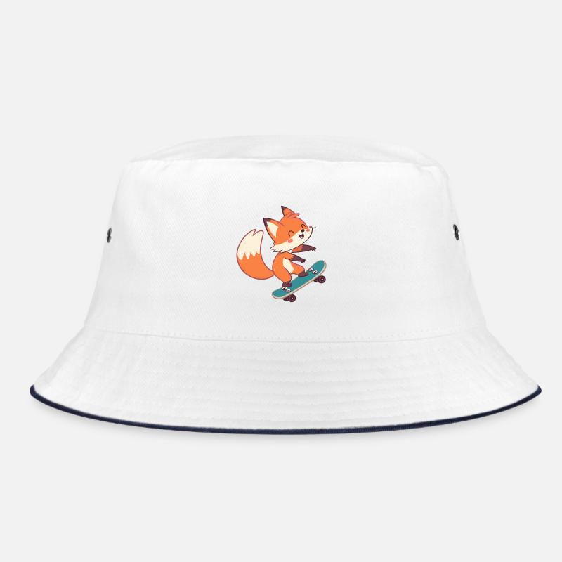Fox skateboarder on skateboard Bucket Hat