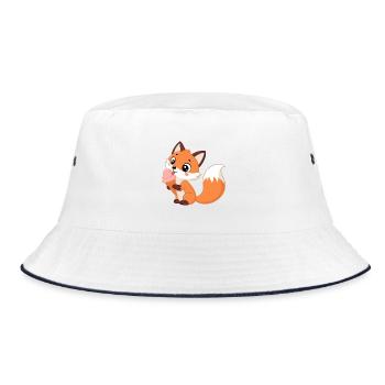 Renard mignon et glace - Bucket Hat - white/navy - Front