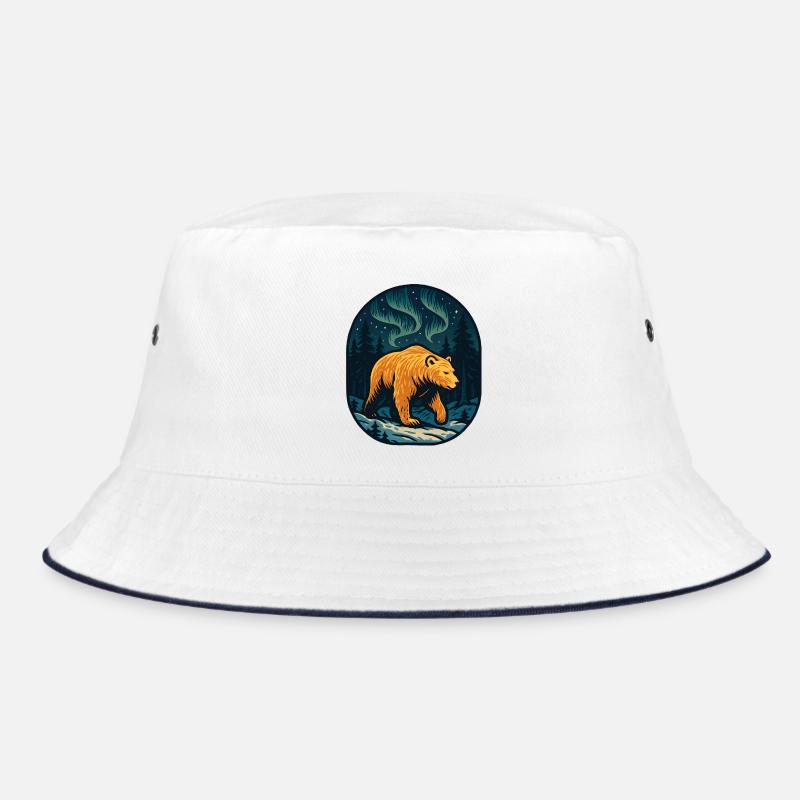 Nordlichtbär im Wald Bucket Hat