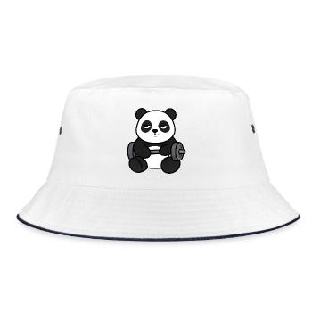 Panda Powerlifting - Bucket Hat - white/navy - Front