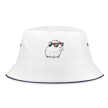Cochon d'Inde avec lunettes de soleil rétro - Bob - blanc/marine - Devant