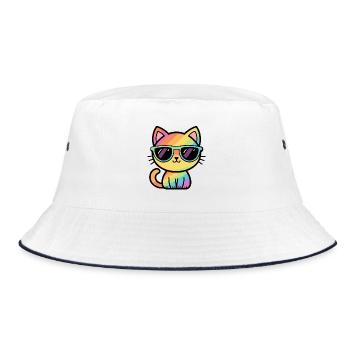 Chat Arc-en-Ciel Cool Lunettes de Soleil Pastel - Bob - blanc/marine - Devant