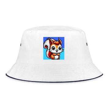 Eichhörnchen - Bucket Hat - Weiß/Navy - Vorne